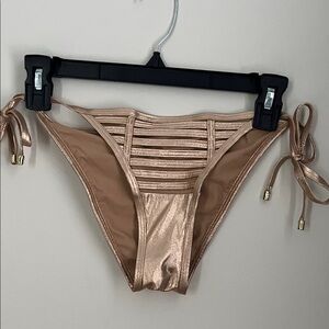 Beach Bunny Metallic Gold Bikini Bottom